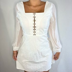 White Missguided Milkmaid Dress Size 10 ~ L